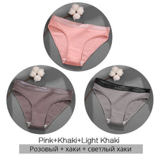 Load image into Gallery viewer, FINETOO 3PCS/Set Women&#39;s Underwear Cotton Panty Sexy Panties Female Underpants Solid Color Panty Intimates Women Lingerie M-2XL