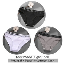 Load image into Gallery viewer, FINETOO 3PCS/Set Women&#39;s Underwear Cotton Panty Sexy Panties Female Underpants Solid Color Panty Intimates Women Lingerie M-2XL