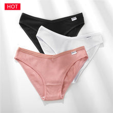 Load image into Gallery viewer, FINETOO 3PCS/Set Women&#39;s Underwear Cotton Panty Sexy Panties Female Underpants Solid Color Panty Intimates Women Lingerie M-2XL