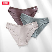 Load image into Gallery viewer, FINETOO 3PCS/Set Women&#39;s Underwear Cotton Panty Sexy Panties Female Underpants Solid Color Panty Intimates Women Lingerie M-2XL
