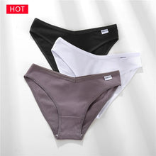 Load image into Gallery viewer, FINETOO 3PCS/Set Women&#39;s Underwear Cotton Panty Sexy Panties Female Underpants Solid Color Panty Intimates Women Lingerie M-2XL