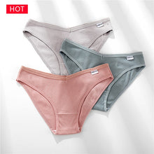 Load image into Gallery viewer, FINETOO 3PCS/Set Women&#39;s Underwear Cotton Panty Sexy Panties Female Underpants Solid Color Panty Intimates Women Lingerie M-2XL