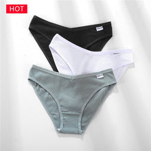 Load image into Gallery viewer, FINETOO 3PCS/Set Women&#39;s Underwear Cotton Panty Sexy Panties Female Underpants Solid Color Panty Intimates Women Lingerie M-2XL