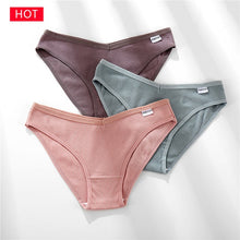 Load image into Gallery viewer, FINETOO 3PCS/Set Women&#39;s Underwear Cotton Panty Sexy Panties Female Underpants Solid Color Panty Intimates Women Lingerie M-2XL