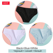 Load image into Gallery viewer, FINETOO 3PCS/Set Women&#39;s Underwear Cotton Panty Sexy Panties Female Underpants Solid Color Panty Intimates Women Lingerie M-2XL