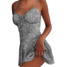 Load image into Gallery viewer, Muyogrt Women Dress Summer V Neck Sexy Floral Print Mini Dress  Shoulder Ruffle Party Dress Femme Backless A-Line Short Dress