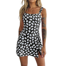 Load image into Gallery viewer, Muyogrt Women Dress Summer V Neck Sexy Floral Print Mini Dress  Shoulder Ruffle Party Dress Femme Backless A-Line Short Dress