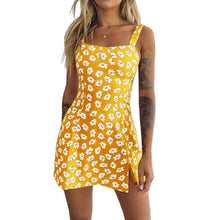 Load image into Gallery viewer, Muyogrt Women Dress Summer V Neck Sexy Floral Print Mini Dress  Shoulder Ruffle Party Dress Femme Backless A-Line Short Dress