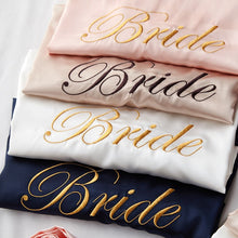 Load image into Gallery viewer, Wedding Bride Bridesmaid Robe Dressing Gown Sexy Women Bathrobe Nightgown Short Sleepwear Casual Flower Kimono Geisha M L XL