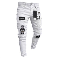 Charger l&#39;image dans la galerie, Men&#39;s Broken Hole Embroidered Pencil jeans Slim Men Trousers Casual Thin  Denim Pants Classic Cowboys Young Man Jogging Pants