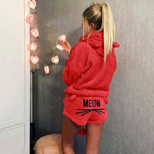 Load image into Gallery viewer, Plus size Women&#39;s Pajama Sets Autumn Winter Flannel Cartoon Warm Pyjamas Animal Sleepwear Cat Cute Female Fashion Girls Homewear