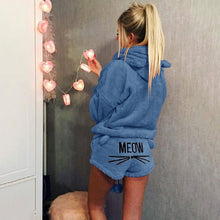 Load image into Gallery viewer, Plus size Women&#39;s Pajama Sets Autumn Winter Flannel Cartoon Warm Pyjamas Animal Sleepwear Cat Cute Female Fashion Girls Homewear