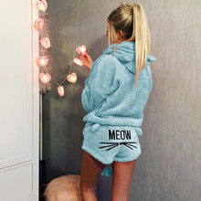 Load image into Gallery viewer, Plus size Women&#39;s Pajama Sets Autumn Winter Flannel Cartoon Warm Pyjamas Animal Sleepwear Cat Cute Female Fashion Girls Homewear