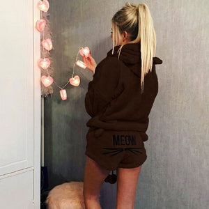 Plus size Women's Pajama Sets Autumn Winter Flannel Cartoon Warm Pyjamas Animal Sleepwear Cat Cute Female Fashion Girls Homewear