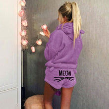 Load image into Gallery viewer, Plus size Women&#39;s Pajama Sets Autumn Winter Flannel Cartoon Warm Pyjamas Animal Sleepwear Cat Cute Female Fashion Girls Homewear