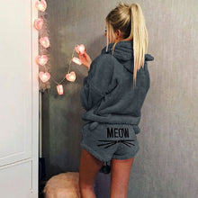 Load image into Gallery viewer, Plus size Women&#39;s Pajama Sets Autumn Winter Flannel Cartoon Warm Pyjamas Animal Sleepwear Cat Cute Female Fashion Girls Homewear