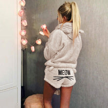 Load image into Gallery viewer, Plus size Women&#39;s Pajama Sets Autumn Winter Flannel Cartoon Warm Pyjamas Animal Sleepwear Cat Cute Female Fashion Girls Homewear