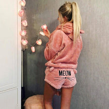 Load image into Gallery viewer, Plus size Women&#39;s Pajama Sets Autumn Winter Flannel Cartoon Warm Pyjamas Animal Sleepwear Cat Cute Female Fashion Girls Homewear