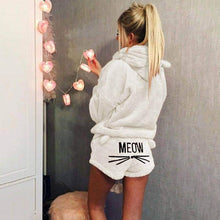 Load image into Gallery viewer, Plus size Women&#39;s Pajama Sets Autumn Winter Flannel Cartoon Warm Pyjamas Animal Sleepwear Cat Cute Female Fashion Girls Homewear