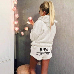 Plus size Women's Pajama Sets Autumn Winter Flannel Cartoon Warm Pyjamas Animal Sleepwear Cat Cute Female Fashion Girls Homewear