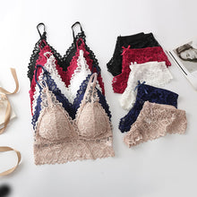 Load image into Gallery viewer, Women Lace Bra Sets Seamless Underwear Backless Vest Sexy Panties Lingerie Padded Bralette Ultrathin Briefs Female  Intimates