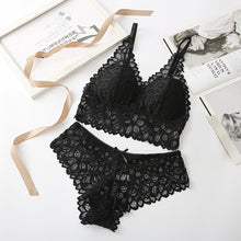 Load image into Gallery viewer, Women Lace Bra Sets Seamless Underwear Backless Vest Sexy Panties Lingerie Padded Bralette Ultrathin Briefs Female  Intimates
