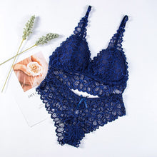 Load image into Gallery viewer, Women Lace Bra Sets Seamless Underwear Backless Vest Sexy Panties Lingerie Padded Bralette Ultrathin Briefs Female  Intimates