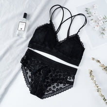 Load image into Gallery viewer, Women Lace Bra Sets Seamless Underwear Backless Vest Sexy Panties Lingerie Padded Bralette Ultrathin Briefs Female  Intimates