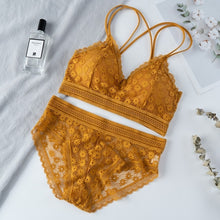 Load image into Gallery viewer, Women Lace Bra Sets Seamless Underwear Backless Vest Sexy Panties Lingerie Padded Bralette Ultrathin Briefs Female  Intimates