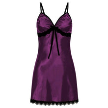 Load image into Gallery viewer, Sexy Sleepwear Women Lace Silk Satin Night Dress Sleeveless Nighties V-neck Nightgown Plus Size 3XL Nightdress Summer Nightwear