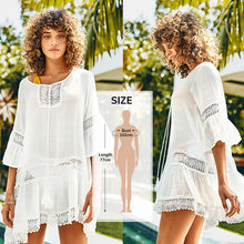Charger l&#39;image dans la galerie, CUPSHE Black Sunflower Crochet Bikini Cover Up Sexy Swimsuit Beach Dress Women 2021 Summer Bathing Suit Beachwear Tunic Shirt