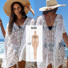 Charger l&#39;image dans la galerie, CUPSHE Black Sunflower Crochet Bikini Cover Up Sexy Swimsuit Beach Dress Women 2021 Summer Bathing Suit Beachwear Tunic Shirt