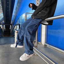 Charger l&#39;image dans la galerie, S-5XL Plus Size Men Wide Leg Jeans Mens 2021 Autumn Spring Hip Hop Streetwear New Loose Straight Baggy Denim Pants Male Brand
