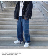 Charger l&#39;image dans la galerie, S-5XL Plus Size Men Wide Leg Jeans Mens 2021 Autumn Spring Hip Hop Streetwear New Loose Straight Baggy Denim Pants Male Brand