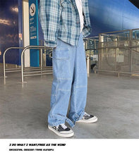 Charger l&#39;image dans la galerie, S-5XL Plus Size Men Wide Leg Jeans Mens 2021 Autumn Spring Hip Hop Streetwear New Loose Straight Baggy Denim Pants Male Brand
