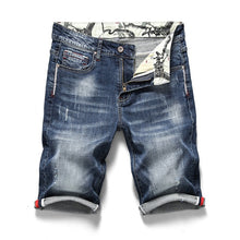 Charger l&#39;image dans la galerie, Summer New Men&#39;s Stretch Short Jeans Fashion Casual Slim Fit High Quality Elastic Denim Shorts Male Brand Clothes