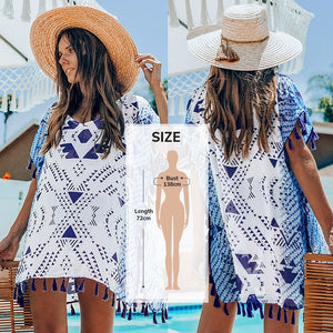 CUPSHE blanco Crochet Bikini cubrir con flecos Trim mujeres Sexy Hollow túnica playa vestido 2021 verano traje de baño ropa de playa
