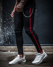 Charger l&#39;image dans la galerie, Skinny ripped jeans men Pants Pencil Biker Side Striped Jeans Destroyed Hole Hip Hop Slim Fit Man Scratched Jean Hombre Pantalon