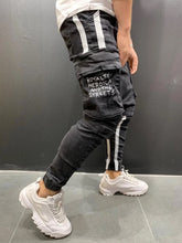Charger l&#39;image dans la galerie, Skinny ripped jeans men Pants Pencil Biker Side Striped Jeans Destroyed Hole Hip Hop Slim Fit Man Scratched Jean Hombre Pantalon