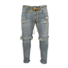 Charger l&#39;image dans la galerie, Skinny ripped jeans men Pants Pencil Biker Side Striped Jeans Destroyed Hole Hip Hop Slim Fit Man Scratched Jean Hombre Pantalon