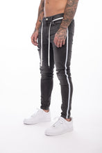 Charger l&#39;image dans la galerie, Skinny ripped jeans men Pants Pencil Biker Side Striped Jeans Destroyed Hole Hip Hop Slim Fit Man Scratched Jean Hombre Pantalon
