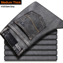 Charger l&#39;image dans la galerie, 2021 New Men&#39;s Stretch Regular Fit Jeans Business Casual Classic Style Fashion Denim Trousers Male Black Blue Gray Pants