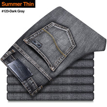 Charger l&#39;image dans la galerie, 2021 New Men&#39;s Stretch Regular Fit Jeans Business Casual Classic Style Fashion Denim Trousers Male Black Blue Gray Pants