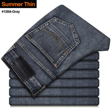 Charger l&#39;image dans la galerie, 2021 New Men&#39;s Stretch Regular Fit Jeans Business Casual Classic Style Fashion Denim Trousers Male Black Blue Gray Pants