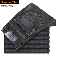Charger l&#39;image dans la galerie, 2021 New Men&#39;s Stretch Regular Fit Jeans Business Casual Classic Style Fashion Denim Trousers Male Black Blue Gray Pants
