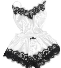 Cargar imagen en el visor de la galería, ¡Novedad de 2020! Ropa de dormir con lazo para mujer, ropa de dormir con tirantes sin mangas, camisola de satén con ribete de encaje, conjuntos de pijama, lencería sexy para mujer, pijama para mujer