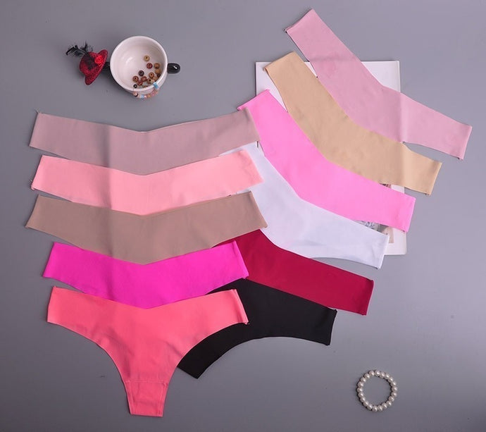 Tangas sexis de seda para mujer, bragas sin costuras, ropa interior femenina, bragas tipo Tanga, lencería de tiro bajo, bragas íntimas, 1 Uds. ac125