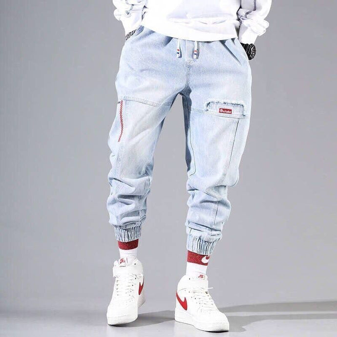 2021 New Streetwear Hip Hop Cargo Pants Men's jeans Cargo Pants Elastic Harun pants Joggers Pants In Autumn and Spring Men Cloth