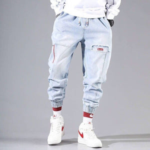 2021 New Streetwear Hip Hop Cargo Pants Men's jeans Cargo Pants Elastic Harun pants Joggers Pants In Autumn and Spring Men Cloth