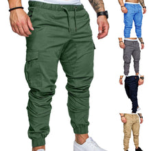 Charger l&#39;image dans la galerie, New Casual Joggers Pants Cargo Solid Color Men Cotton Elastic Long Trousers Military 2021 Pants Men Leggings